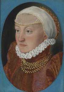 赤の女性の肖像画 作： Hans Holbein der Jüngere